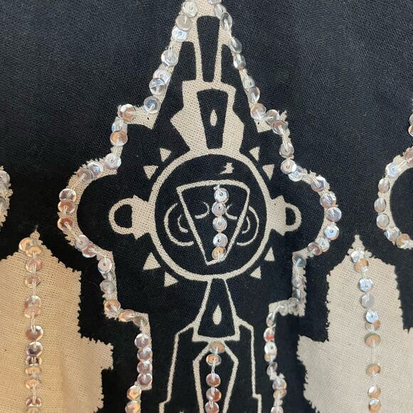 Miss Me Sequin Skirt S Womens Chain Embellished A-Line Printed Sweep Zip Side - Picture 3 of 6